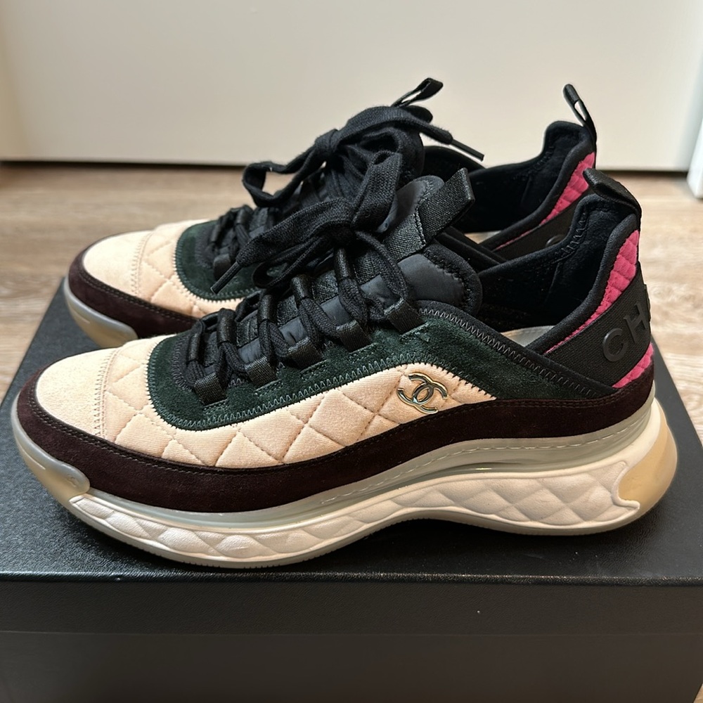 Chanel Sneaker multi-color (Pink, Brown, Green, Beige) 38.5 - Picture 4 of 9